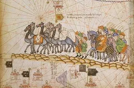 Caravan crossing the Silk Road (Bibliothèque Nationale de France)