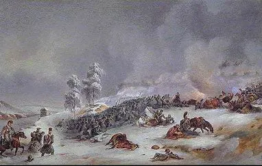 Division Ricard au combat de Krasnoe le 18 novembre 1812 à 9 h du matin